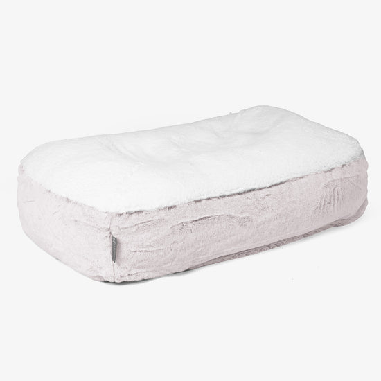 Średniej wielkości legowisko dla psów Sloucher - Sztuczne futerko z królika Łosoś 01