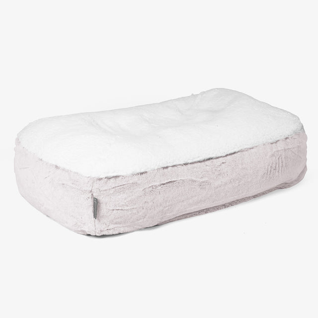 Średniej wielkości legowisko dla psów Sloucher - Sztuczne futerko z królika Łosoś 01