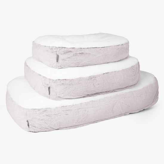 Średniej wielkości legowisko dla psów Sloucher - Sztuczne futerko z królika Łosoś 02