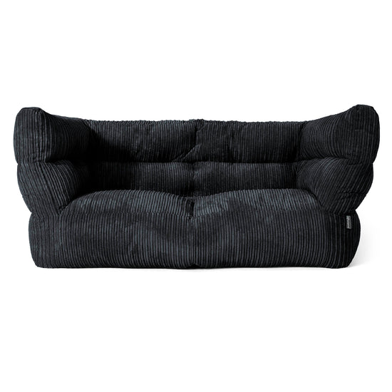 Sofa 2-osobowa pufa Louis - Klasyczny sztruks Czerń 01