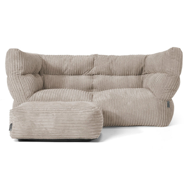 Sofa 2-osobowa pufa Louis - Klasyczny sztruks Mysi 02