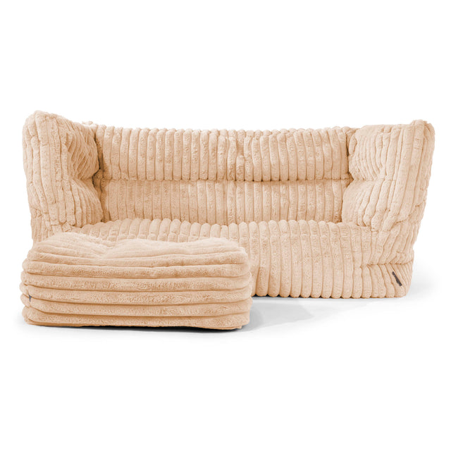 Sofa 2-osobowa pufa Louis - Sztruks ultra plusz Brzoskwinia 02