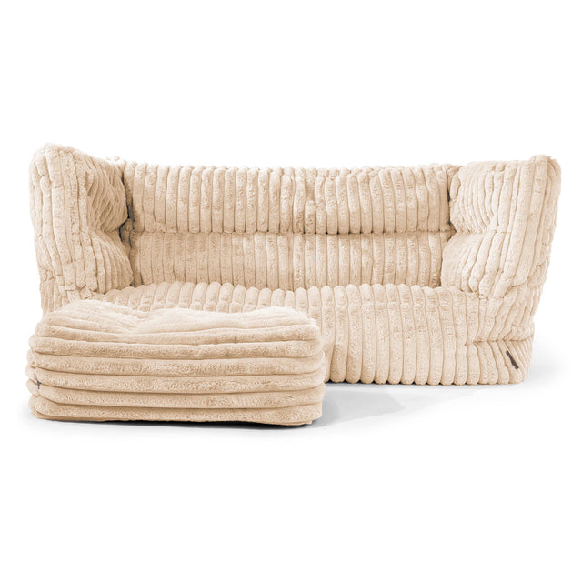 Sofa 2-osobowa pufa Louis - Sztruks ultra plusz Śmietanka 02