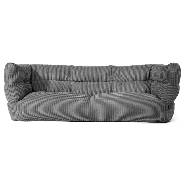 Sofa 3-osobowa pufa Louis - Klasyczny sztruks Chłodna szarość 01