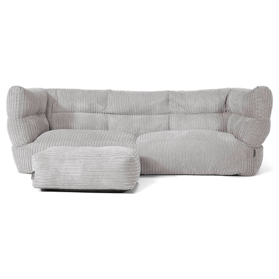 Sofa 3-osobowa pufa Louis - Klasyczny sztruks Szarość delfina 02