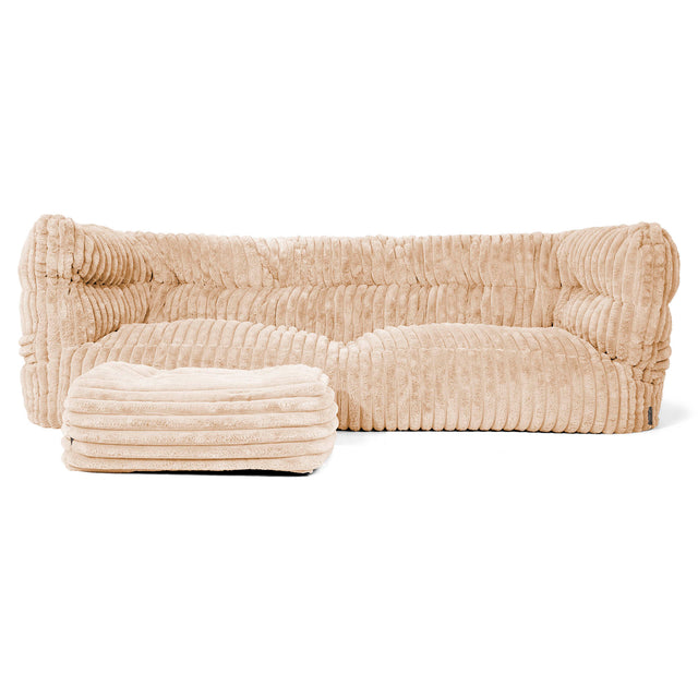 Sofa 3-osobowa pufa Louis - Sztruks ultra plusz Brzoskwinia 02