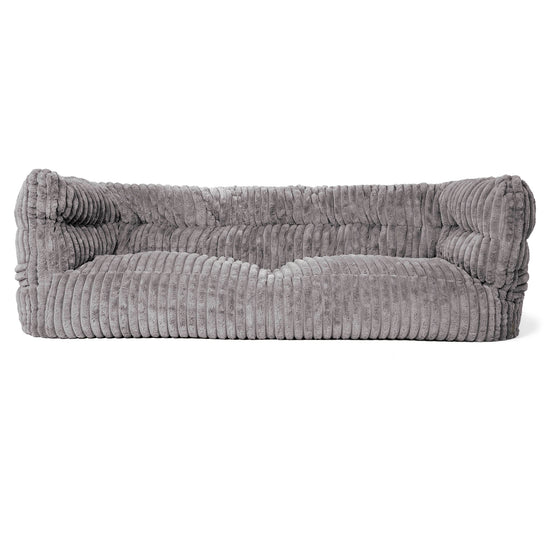 Sofa 3-osobowa pufa Louis - Sztruks ultra plusz Szarość 01