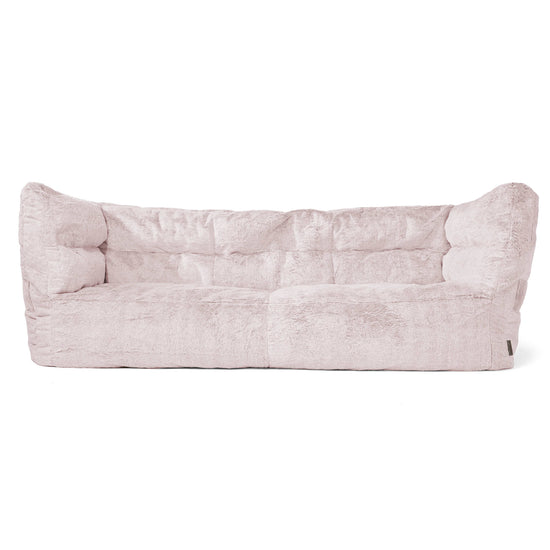 Sofa 3-osobowa pufa Louis - Sztuczne futerko z królika Łosoś 01