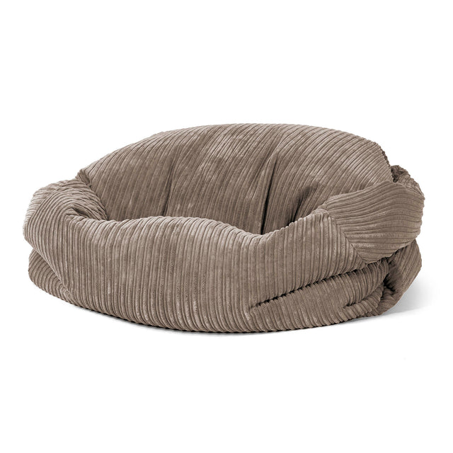 Sofa pufa Sabine - Klasyczny sztruks Beżowa szarość 01