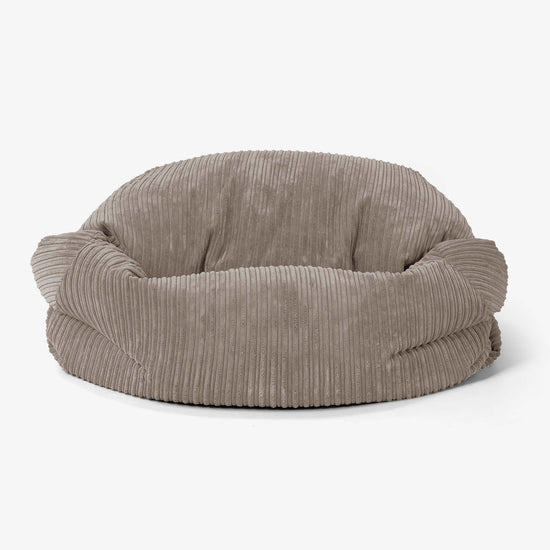 Sofa pufa Sabine - Klasyczny sztruks Beżowa szarość 02