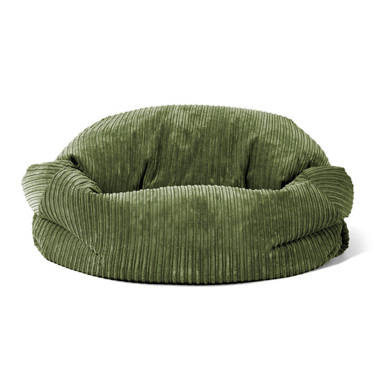 Sofa pufa Sabine - Klasyczny sztruks Leśna zieleń 02