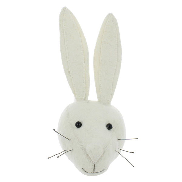 Mini głowa zwierzęcia na ścianę - Biały królik 01