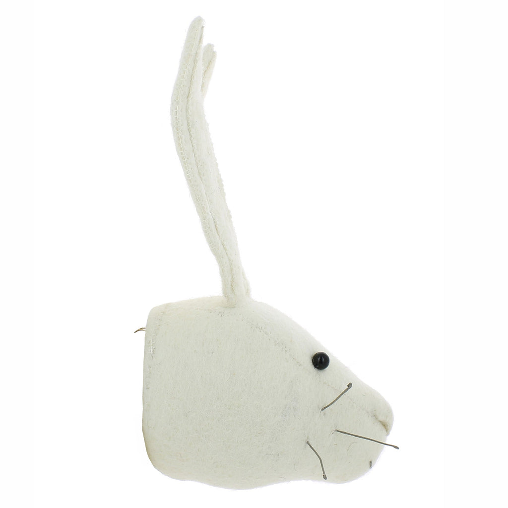 Mini głowa zwierzęcia na ścianę - Biały królik 03
