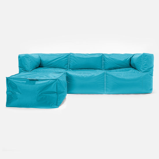Sofa 3-osobowa modułowa pufa - SmartCanvas™ Akwamaryna 02