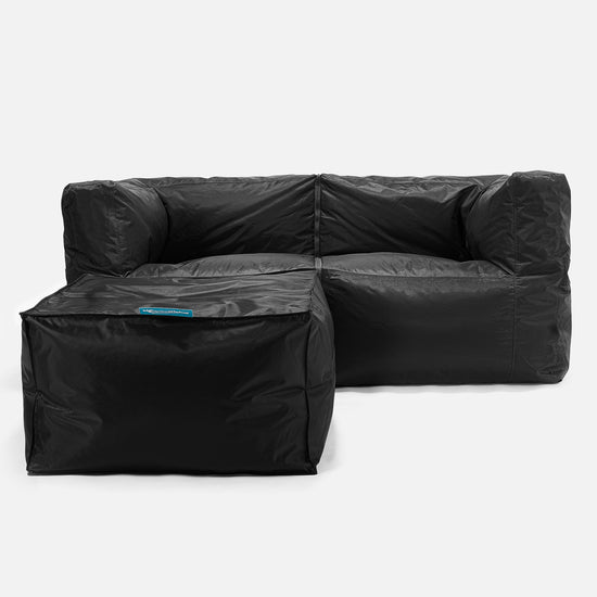 Sofa 2-osobowa modułowa pufa - SmartCanvas™ Czerń 02