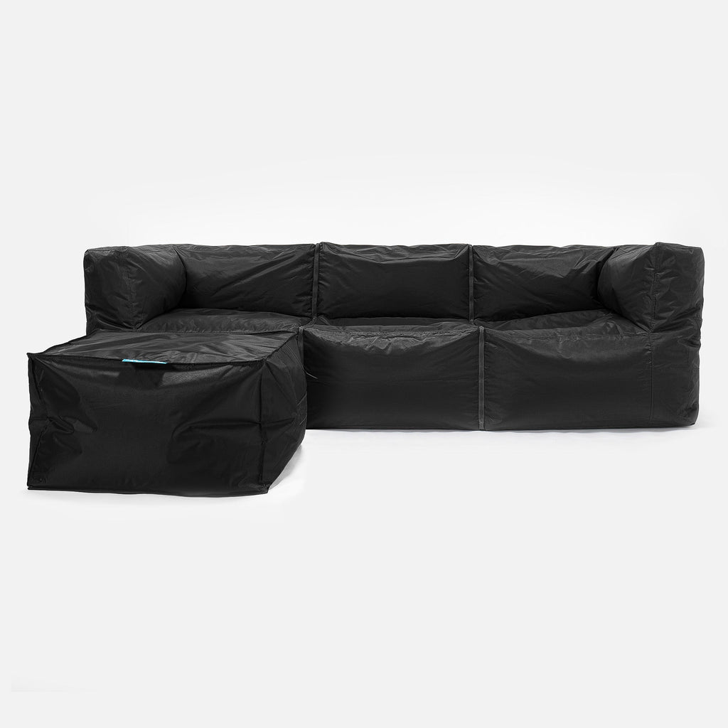 Sofa 3-osobowa modułowa pufa - SmartCanvas™ Czerń 02