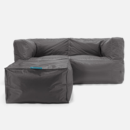 Sofa 2-osobowa modułowa pufa - SmartCanvas™ Grafit szarość 02