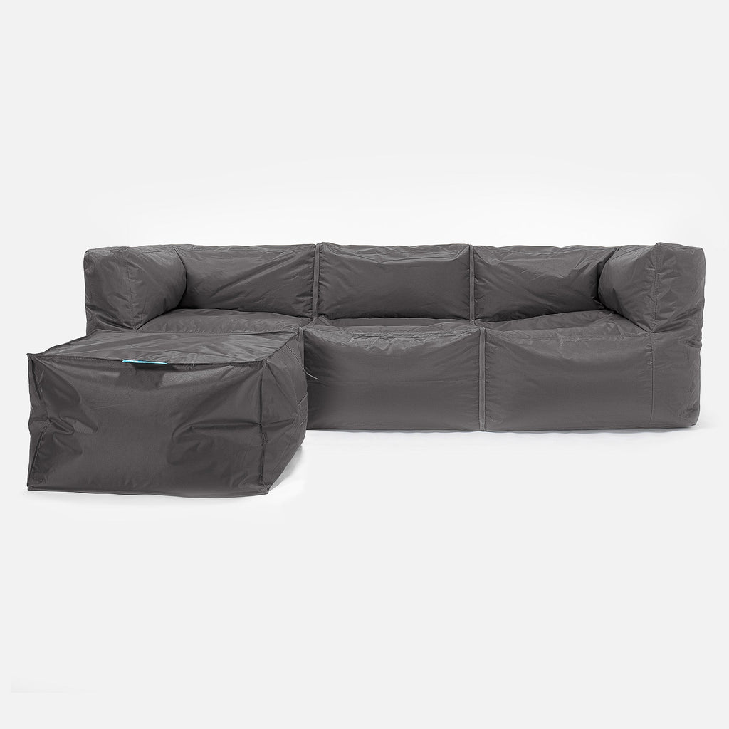 Sofa 3-osobowa modułowa pufa - SmartCanvas™ Grafit szarość 02
