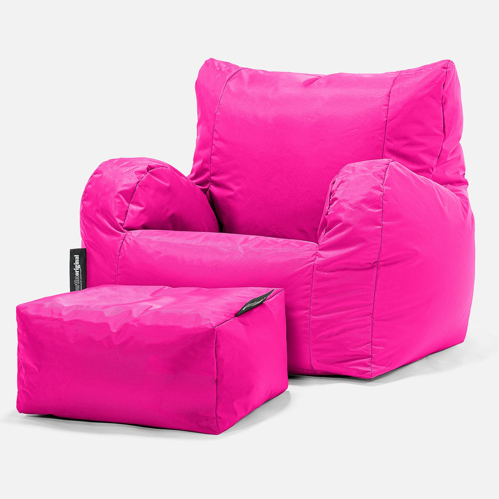 Fotel pufa worki sako - SmartCanvas™ Neonowy róż 02