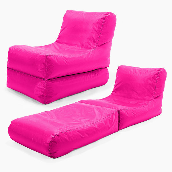 Składany leżak siedzisko pufa sako - SmartCanvas™ Neonowy róż 01