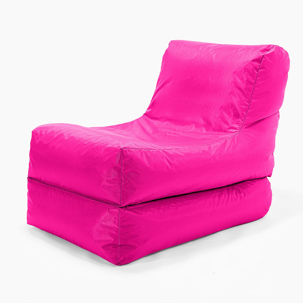 Składany leżak siedzisko pufa sako - SmartCanvas™ Neonowy róż 03