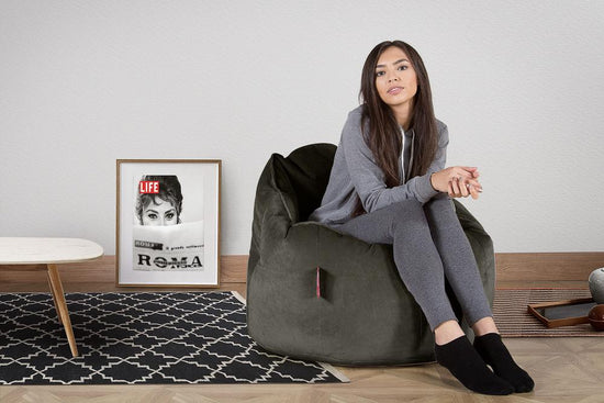 Siedzisko pufa worki sako Cuddle Up - Aksamit Grafit szarość 02