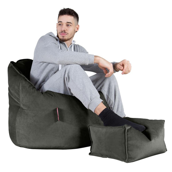 Siedzisko pufa worki sako Cuddle Up - Aksamit Grafit szarość 05