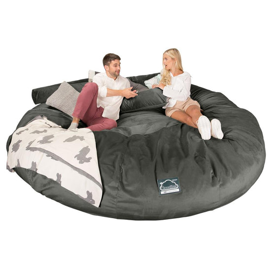Sofa pufa piankowa CloudSac 5000 XXXXXL Titanic - Aksamit Grafit szarość 03