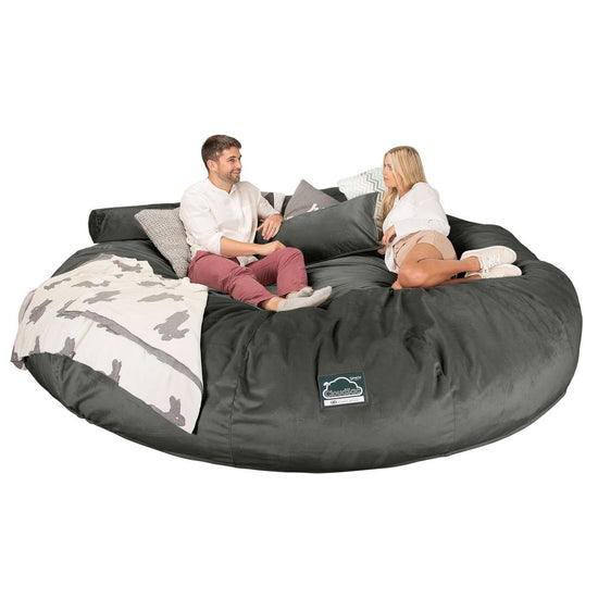 Sofa pufa piankowa CloudSac 5000 XXXXXL Titanic - Aksamit Grafit szarość 04