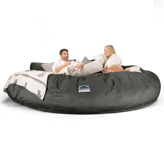 Sofa pufa piankowa CloudSac 5000 XXXXXL Titanic - Aksamit Grafit szarość 05