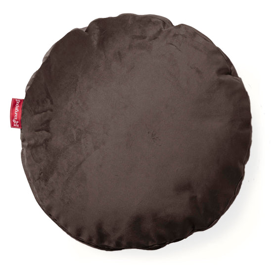Poduszka ozdobna okrągła 50cm - Aksamit Kawowy 01