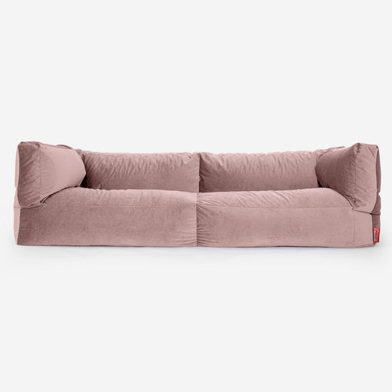 Sofa 3-osobowa pufa Albert - Aksamit Róż 01