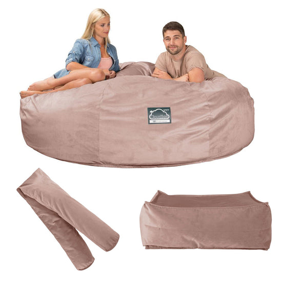 Sofa pufa piankowa typu king size CloudSac 3000 XXL - Aksamit Róż 09