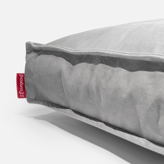 Duża poduszka podłogowa - Aksamit Srebro 02