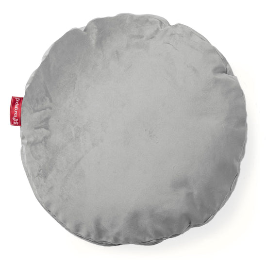 Poduszka ozdobna okrągła 50cm - Aksamit Srebro 01
