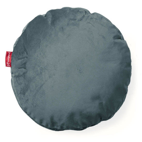 Poduszka ozdobna okrągła 50cm - Aksamit Turkus 01