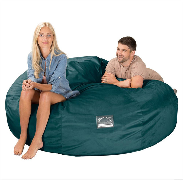 Sofa pufa piankowa typu king size CloudSac 3000 XXL - Aksamit Turkus 01
