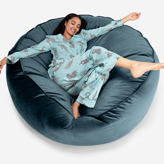 Sofa pufa XXL Mega Mammoth - Aksamit Turkus 01