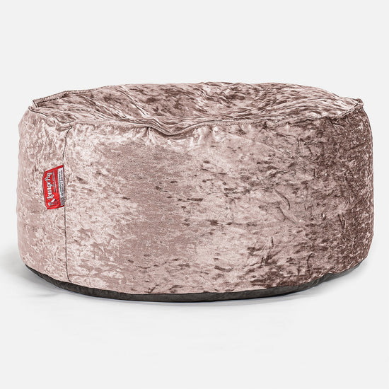 Pufa okrągła duża - Aksamit w stylu vintage Trufla 01