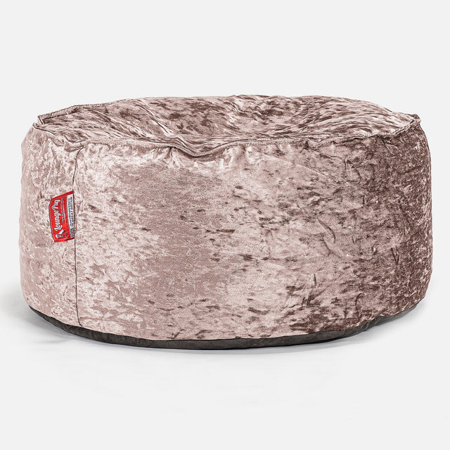 Pufa okrągła duża - Aksamit w stylu vintage Trufla 01