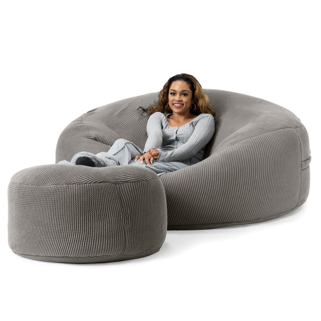 Sofa pufa XXL Mega Mammoth - Bawełna 100% Ellos Grafit szarość 02