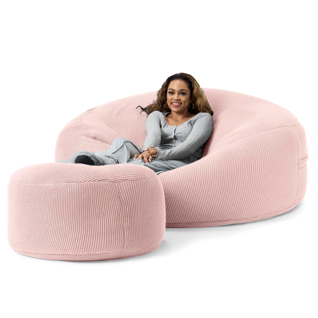 Sofa pufa XXL Mega Mammoth - Bawełna 100% Ellos Pastelowy róż 02