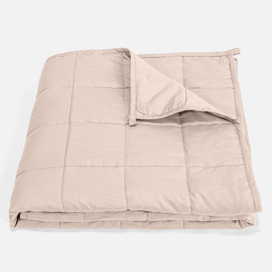 Koc obciążeniowy dla dorosłych - Bawełna Śmietanka / Mysi 01