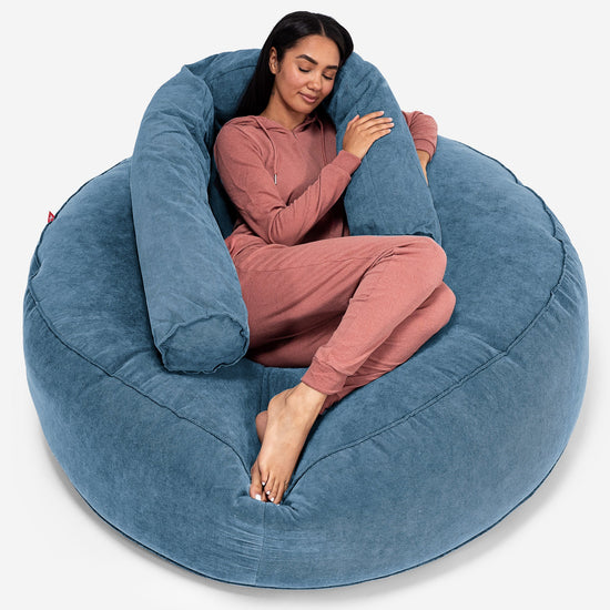 Sofa pufa XXL Mega Mammoth - Flok Bristol Morski błękit 02