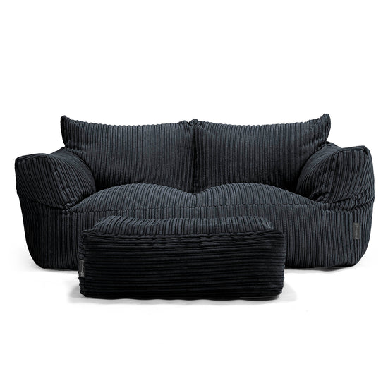 Sofa pufa Josephine - Klasyczny sztruks Czerń 02
