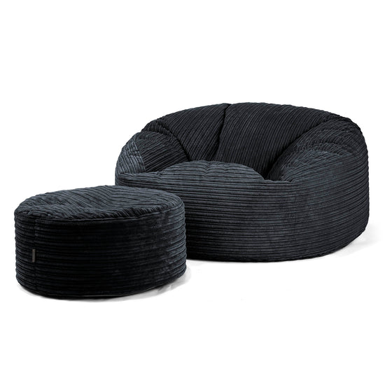 Sofa pufa Mammoth - Klasyczny sztruks Czerń 04