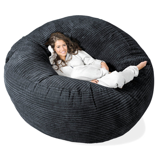 Sofa pufa XXL Mega Mammoth - Klasyczny sztruks Czerń 01