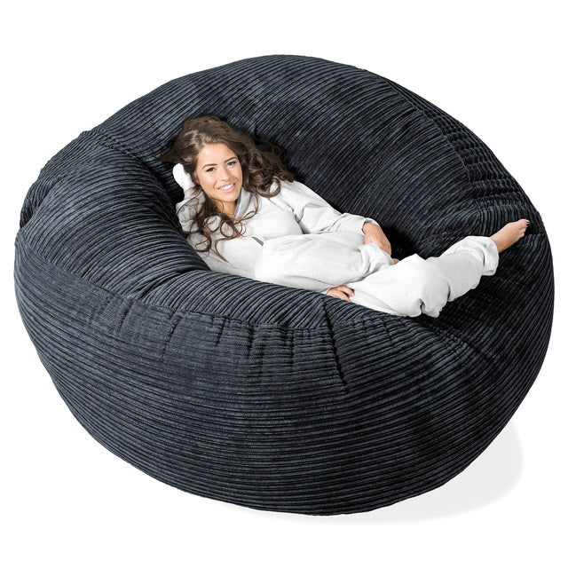 Sofa pufa XXL Mega Mammoth - Klasyczny sztruks Czerń 01