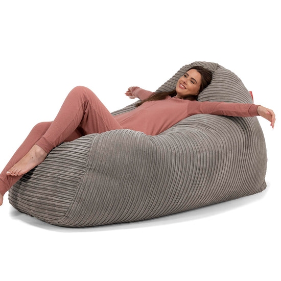 Olbrzymia sofa pufa - Klasyczny sztruks Grafit szarość 02