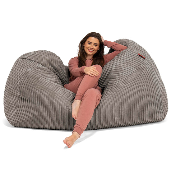Olbrzymia sofa pufa - Klasyczny sztruks Grafit szarość 03